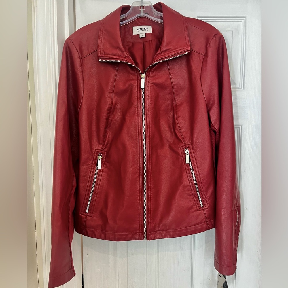 Kenneth Cole Reaction faux leather jacket-women’s size L